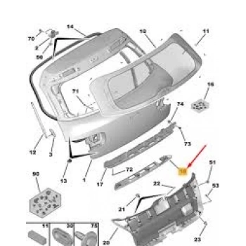 Bagaj Plakalık Cıtası Psa C4 Cactus B.M 16- (Oem No: 98243597Xt)