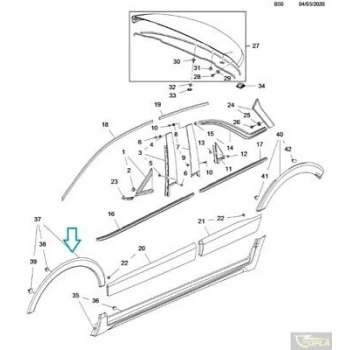 Çamurluk Dodiği Ön Sağ Sıyah Opel Crossland X Bm 17- (Oem No: Yq009413Xt)