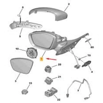 Dıs Dıkız Aynası Sağ Psa C3 (B618) B.M 2015- (Oem No: 98267124Xt)