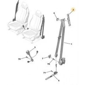 Emniyet Kemeri Yükseklık Ayar Tutucu Psa 3008/5008 B.M 2016- (Oem No: 9813550780)