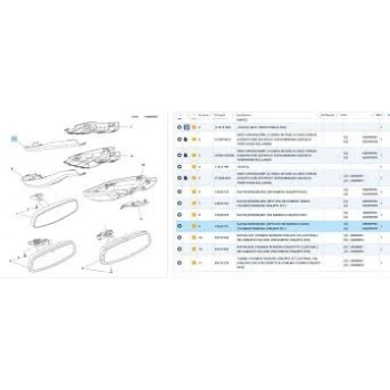 Iç Dıkız Ayna Kapagı Sol Rpo Uhx On Kamera Harıç,Yagmur Sensörü İçin Opel Astra K Bm 16- (Oem No: 13422721)