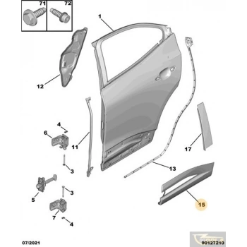 Kapı Bandı Arka Sol Opel Mokka Bm 21- (Oem No: 98410106Xt)