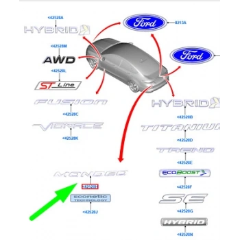 Kımlık Plakası Ford Mondeo Bm 15- (Oem No: Ds73 42528 Ba)