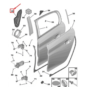 Ön Kapı Sızdırmazlık Panelı : Sol Opel Corsa F Bm 20- (Oem No: 9823198480)