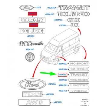 Ön Kapı Transıt Arma Sol Ford Transıt V347 Bm 06- (Oem No: 6C16 V20979 Ab)