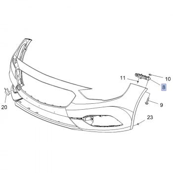 Ön Tampon Braketi Sağ Opel Insıgnıa B Bm 18- (Oem No: Yr00275080)