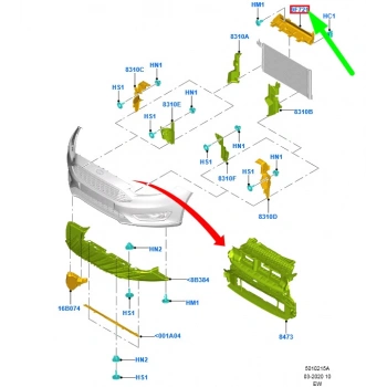 Radyatör Üst Hava Deflektorü Ford Focus 4 Bm 15- (Oem No: F1Eb 9F721 Aa)