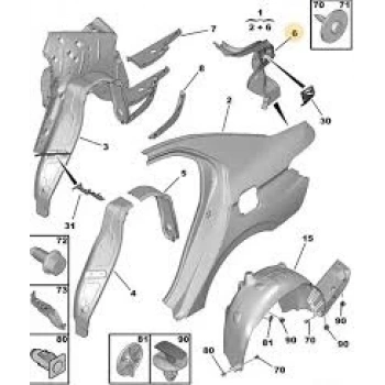 Sağ Arka Stop Sacı Psa 301 B.M 2012- (Oem No: 1608363180)
