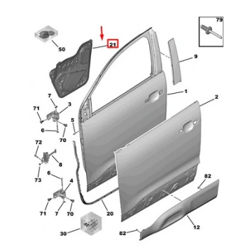 Sağ On Kapı Izolator Psa C5 Aırcross B.M 2018- (Oem No: 9823422180)