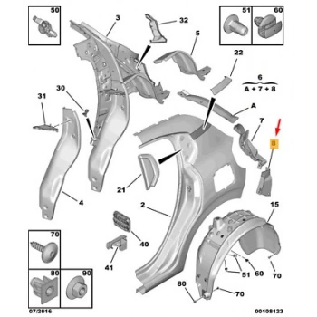 Stop Yuva Alt Sacı Sol C3 B618 Psa Peugeot 97-00 (Oem No: 9811976580)