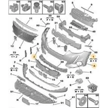 Tampon Ön Psa 2008 B.M 2018- (Oem No: 983851651T)