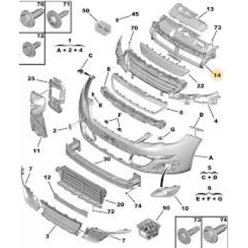 Tampon Üst Bakalıt : Ön Psa 308 13- (Oem No: 96773637Xt)