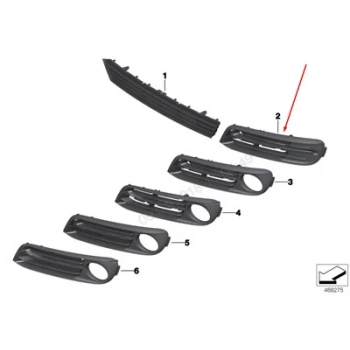 Tampon Izgarası Ön : L Bmw F10 Lcı-F11 Lcı-F18 Lcı Bm 14-17 (Oem No: Bmw 51117331727)