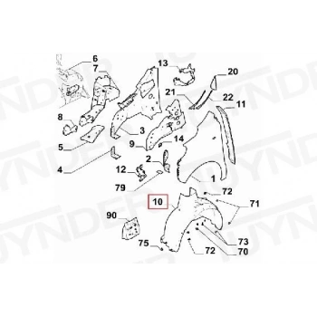 Sol Ön Çamurluk Davlunbaz Psa Expert 4 B.M 2017- (Oem No: 9857678580)