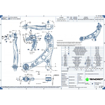 Salıncak Corolla 19- Ön Sol Alt Rotilli None (Oem No: T-1179)