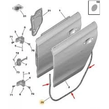 Kapı Lastıgı Psa 508 B.M 2019- (Oem No: 9813386080)