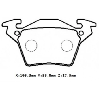 1996-2003 Mercedes Vito W638 Arka Fren Balatası (Disk)113-114-108-110-112 (105.3X53X17.5)(Bramax) (Adet) (Oem No:0034200220)