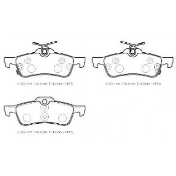 Toyota Yarıs- 11/16; Arka Fren Balatası 1,0/1,3/1,5 (Disk)(123,1X43,8X14)(Bramax) (Oem No: 04466-0D010)