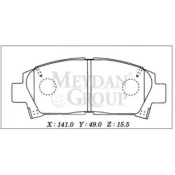 2001-2002 Toyota Avensis Ön Fren Balatası 1,6-1,8-2,0 (Disk) (141X49X15,5) (Daıwa) (Adet) (Oem No:449117160)