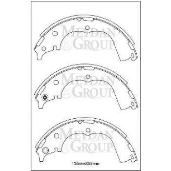 1989-1997 Toyota Hiace Minibüs Arka Fren Pabucu (135X55) (Daıwa) (Adet) (Oem No:449526180)