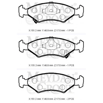1999-2001 Kia Sephia Ön Fren Balatası (Disk) (151,3X46,9X17,5) (Daıwa) (Adet) (Oem No:0K20A3323Z)