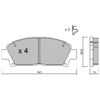 Ön Fren Balatası Avensis 97-00 (T22 1.6,1.8.2.0) None (Oem No: 1003Blf3014063)
