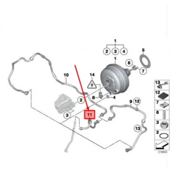 Fren Servo Hortumu Bmw F06-F07-F10-F11-F12-F13 Bm 10-17 (Oem No: 11667598232)