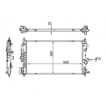 Su Radyatörü Al/Brz 680X398X26 Opel Astra J Zafıra C B16Dth B20Dth 15- (Oem No: 1300346)