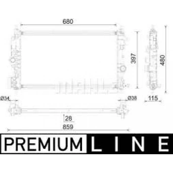 Su Radyatörü Düz Sanzuman Opel Astra J Zafıra C B16Dtl B16Dth 15- (Oem No: 13480872)