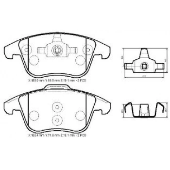 Landrover Freelander- 06/11; Ön Fren Balatası 2,0/2,2Cc (Disk)(156.4X72X19/155,2X66,7X20)(Bramax) (Oem No: 1566232)