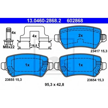 Fren Balatası Arka Arka Opel Zafıra B Bm 05- (Oem No: 1605128)