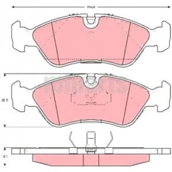 Fren Balata Vectra B 96-02 / Vectra A 89-95 / Astra F 92-98 Ön (Oem No: 1605808)