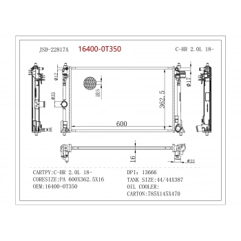 Radyatör Su Corolla 1.6 2019 None (Oem No: 16400-0T350)
