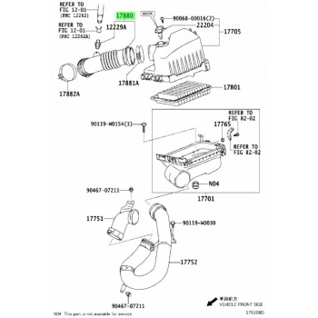 Hortum Hava Filtre Corolla  10-19 1.6 Benzinli (Oem No: 17880-0T070)