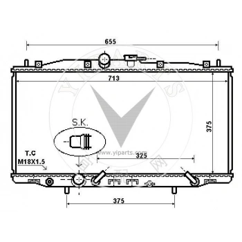 Su Radyatörü At : 375X708X16 Japon Accord (Cl) 2.0 03-08 (Oem No: 19010-Rba-901)