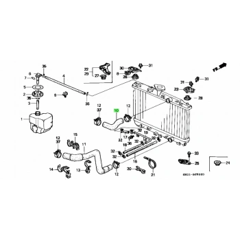 Radyatör Hortumu Üst . Japon Cıvıc (Ed, Ec) 1.4:1.5:1.6 88-91 (Oem No: 19501-Pm3-000)