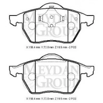 1999-2005 Seat Leon Ön Fren Balatası 1,6-1,8-1,9Tdi (Kablosuz) (Disk) (156,4X73,8X19,5) (Bramax) (Adet) (Oem No:1J0698151L)