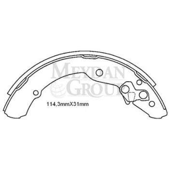 1996-2003 Volkswagen Caddy Arka Fren Pabucu (114,3X31) (Bramax) (Adet) (Oem No:1J0698525)