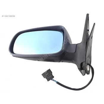 Dıs Dıkız Aynası Sol Elektrıklı Isıtmalı Astarlı Mavı Cam Büyük Tıp Kör Noktalı Vw Golf4-Bora Bm 97-04 (Oem No: 1J1857507D)