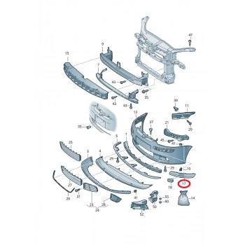 Bant Tampon Golf5 04-09 (Siyah) Ön Sol (Oem No: 1K08076559B9)