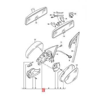 Dış Dikiz Aynası Scirocco 09-18 Elektrikli, Isıtmalı, Astarlı, Katlanır, Yan-Alt Lambalı Sağ (Oem No: 1K8857508Q9B9)