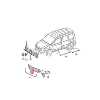 Tampon Izgarası Caddy / Touran 10-15 Nikelajlı Orta (Oem No: 1T0853671Cryp)