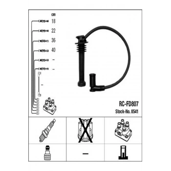 Bujisi Kablosu Takım Focus / C / Max / Fiesta / Mondeo / B / Max / Mazda 2 / Volvo C30 / S40 / V50 (Rc-Fd807) (Oem No: 1U2J12280A1A)