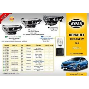 Far Megane Iv 16-20 Joy Model Ledli Krom Çerçeveli Manuel Sağ (Oem No: 202326)
