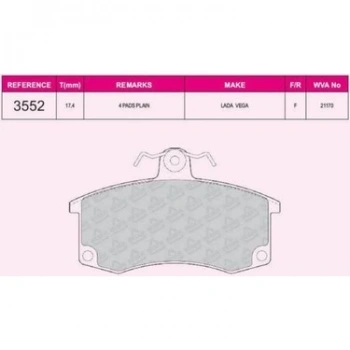 Fren Balata Samara 88-06 Ön (Oem No: 21083501089)