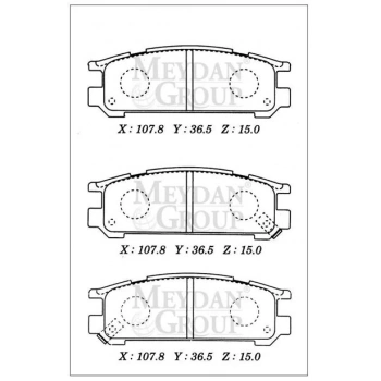 1993-1996 Subaru İmpreza Arka Fren Balatası (Disk) (107,8X36,5X15) (Daıwa) (Adet) (Oem No:26296Aa082)
