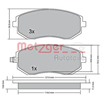 Fren Balatası Ön . Japon Forester (Sg, Sh) : Impreza (Gd) 2.0 05-07 : Impreza (Ge, Gh) 4Wd 08-10 2.0:2.0 T:2.5 T:2.0 Td 02-10 (Oem No: 26296-Sa010)