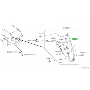 Stop Lambası Sag Kırmızı : Grı Japon Xtraıl (T30) 2.0 03-06 (Oem No: 26554-Eq000)