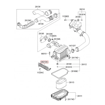 Boru Hava Filtre Giriş Ucu H100 Kamyonet 05Sonrası (Oem No: 28213-4F100)