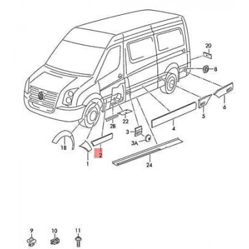 Kapı Bandı Ön Sol Vw Crafter Bm 06-16 (Oem No: 2E1853535Da)